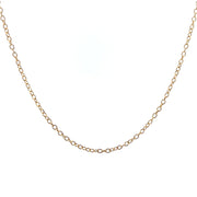 20" Cable Chain Adjustable Length 10k Gold Necklace Front View