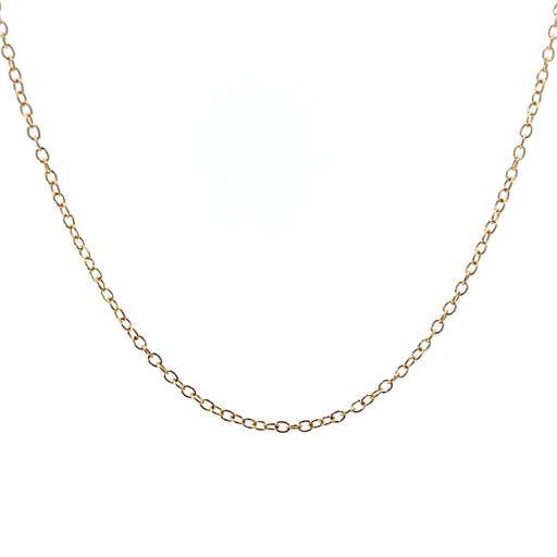 20" Cable Chain Adjustable Length 10k Gold Necklace Front View