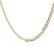 18" Two-Tone Anchor 14k Gold Chain Necklace Front View