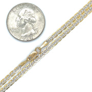 18" Two-Tone Anchor 14k Gold Chain Necklace Scale View