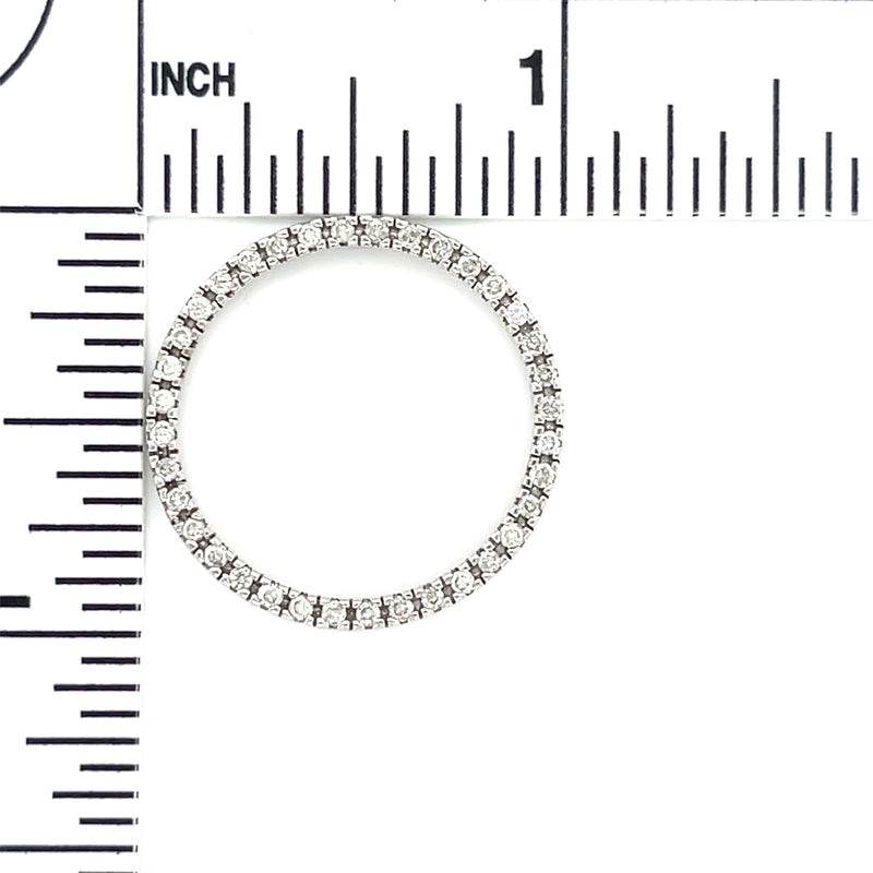 Circle Diamond Accented 10K White Gold Slide Pendant Scale View