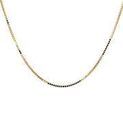 20" Box Chain 14k Gold Necklace Front View