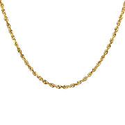 20" Rope Chain 14k Gold Necklace Front View