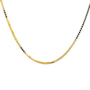 18" Box Chain 14k Gold Necklace Front View