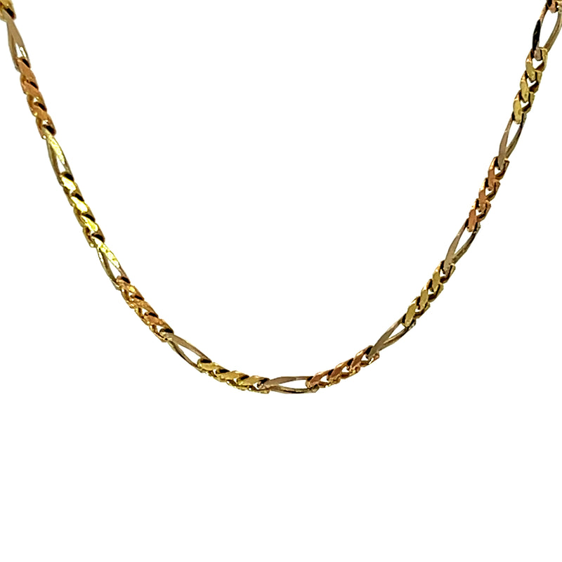 26" Figaro Chain 14k Gold Necklace