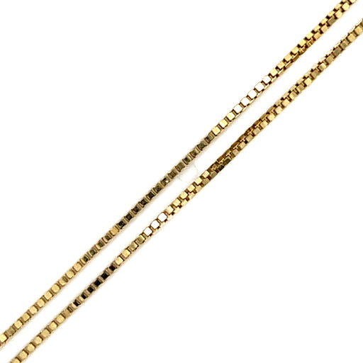20" Box Chain 14k Gold Necklace Detailed View