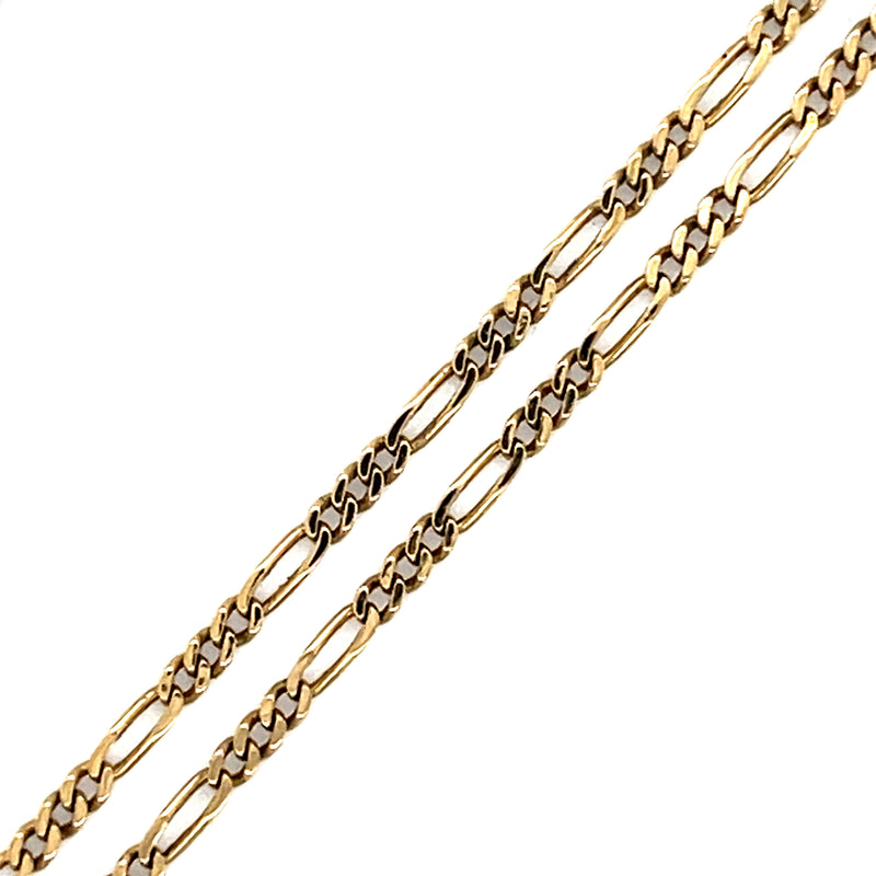 26" Figaro Chain 14k Gold Necklace