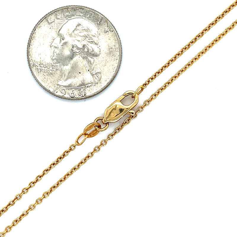 18" Cable Chain 18k Gold Necklace