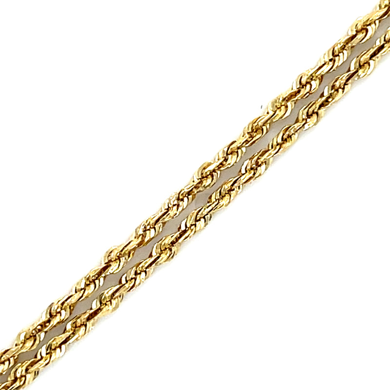 20" Rope Chain 14k Gold Necklace Detailed View