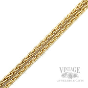 24" Wheat Chain 14k Gold Necklace Detailed View