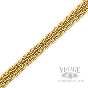 18" Wheat Chain 18k Gold Necklace Detailed View