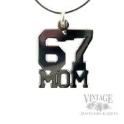 "67" Mom Sterling Silver Charm Front View
