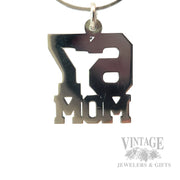 "67" Mom Sterling Silver Charm Back View