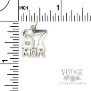 "67" Mom Sterling Silver Charm Scale View