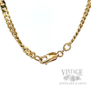 24" Curb Link Chain 18k Gold Necklace Front View and Clasp