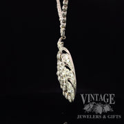 Art Nouveau Platinum and old mine cut diamond 18" necklace. side