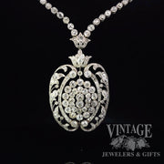 Art Nouveau Platinum and old mine cut diamond 18" necklace.