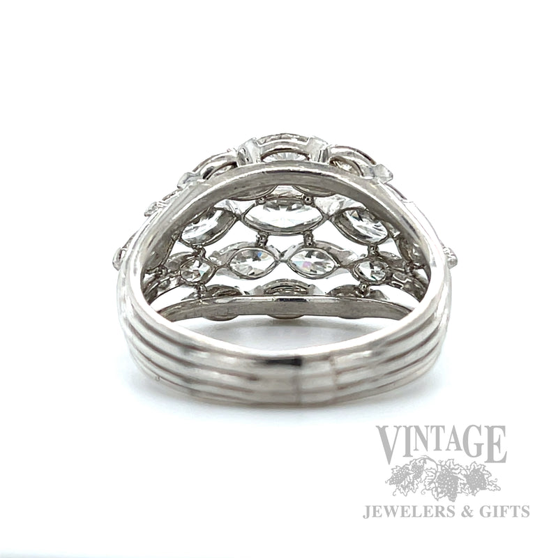 Marquise Diamond Cluster Platinum Ring