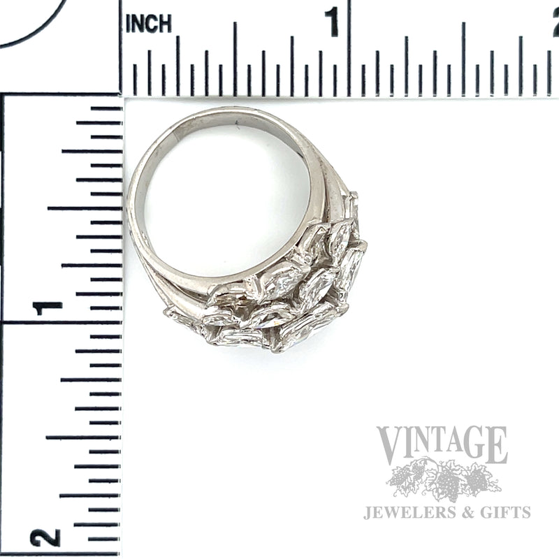 Marquise Diamond Cluster Platinum Ring