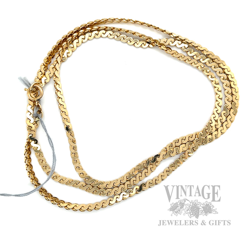 24" serpentine 2.8 mm 13k gold chain necklace