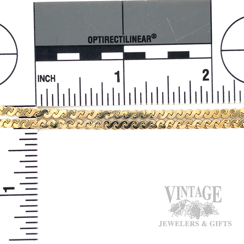 24" serpentine 2.8 mm 13k gold chain necklace