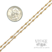 28" Beaded Station 12k Gold Rosary Necklace Scale View