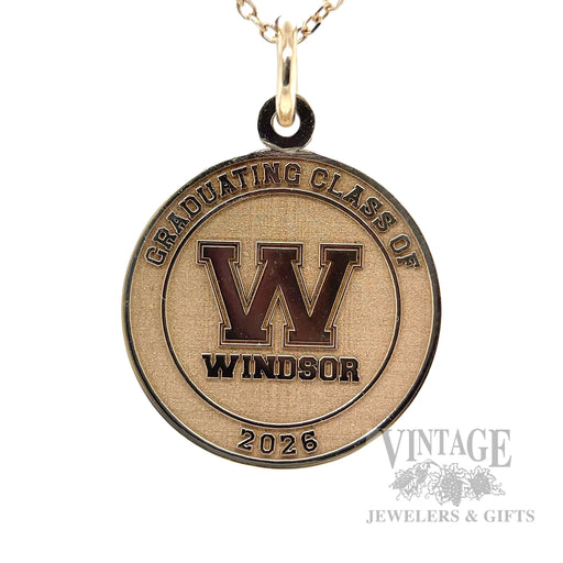 Windsor Class of 2026 14k Gold Charm Front View