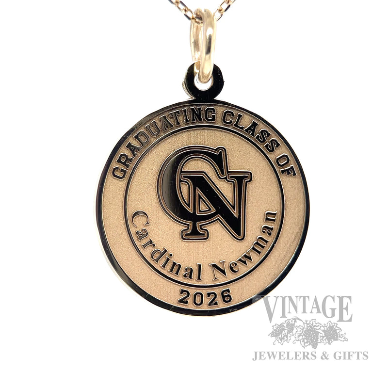 Cardinal Newman Class of 2026 14k Gold Charm Front View