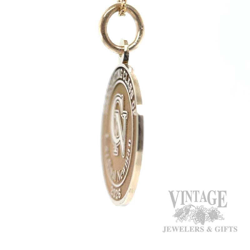 Cardinal Newman Class of 2026 14k Gold Charm Side View