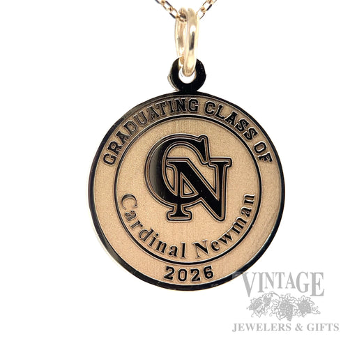 Cardinal Newman Class of 2026 14k Gold Charm Front View