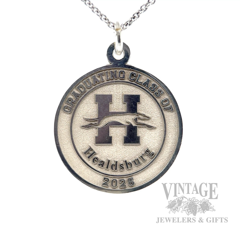 Healdsburg High School Class of 2026 Sterling Silver Charm Front View