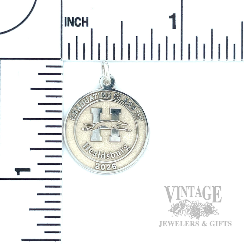 Healdsburg High School Class of 2026 Sterling Silver Charm Scale View