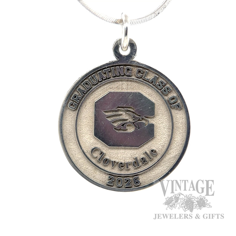 Cloverdale School Class of 2026 Sterling Silver Graduation Pendant