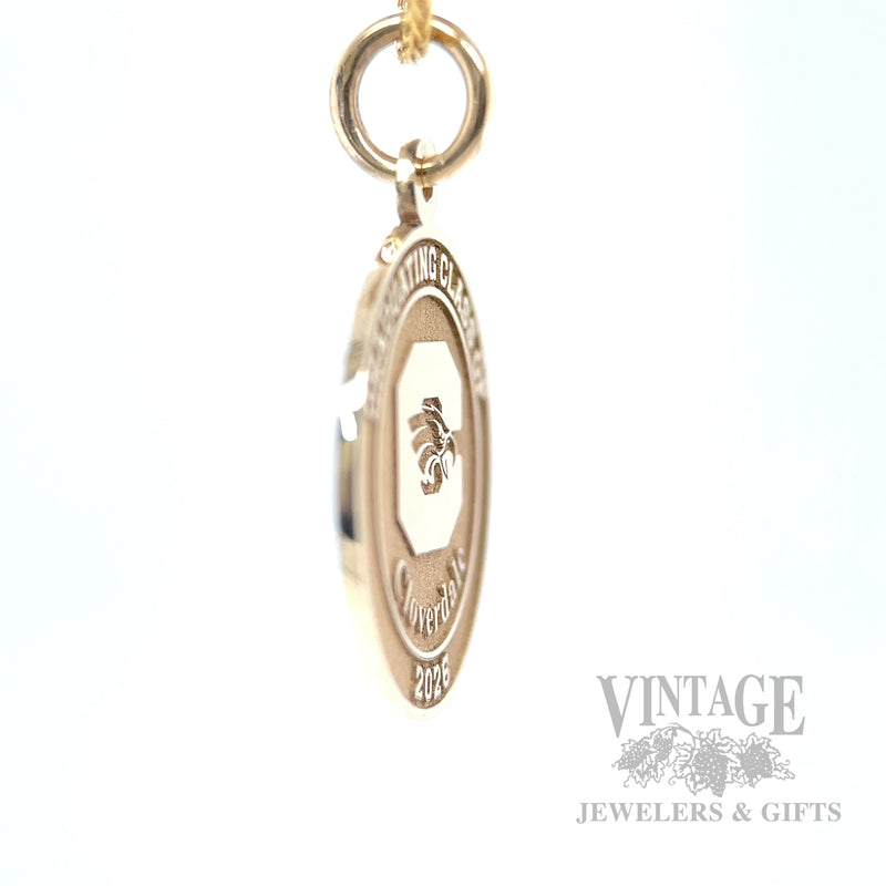 Cloverdale School Class of 2026 Graduation 14k Gold Pendant side