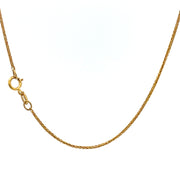 22" 1 mm Wheat Chain 14k Gold Necklace