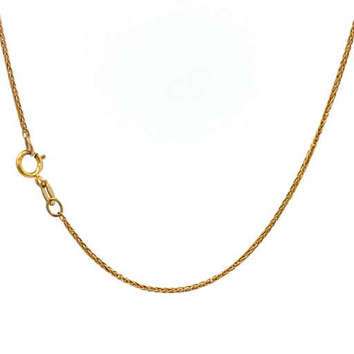 22" 1 mm Wheat Chain 14k Gold Necklace