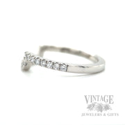 Squared Contour Diamond Platinum Band Side View
