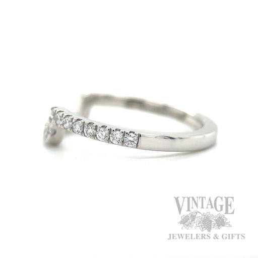 Squared Contour Diamond Platinum Band Side View
