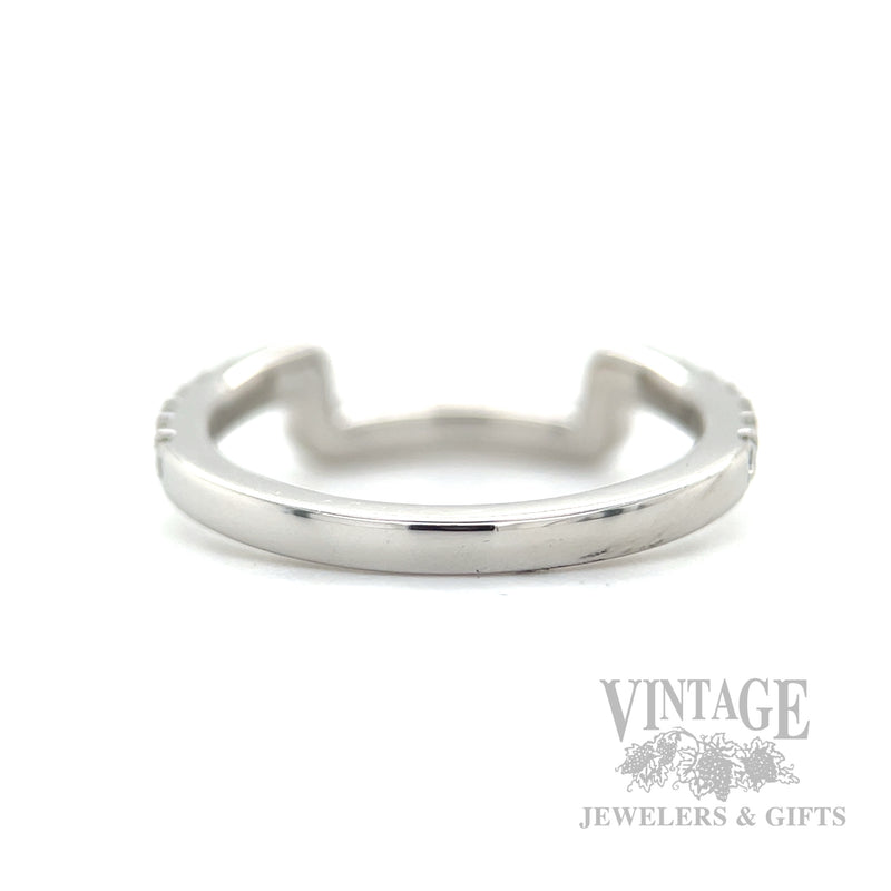 Squared Contour Diamond Platinum Band Shank View