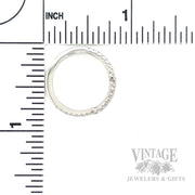 Squared Contour Diamond Platinum Band Scale View