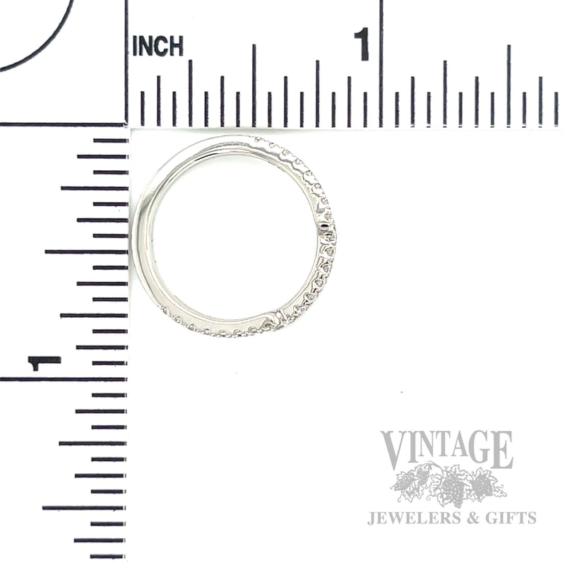 Squared Contour Diamond Platinum Band Scale View