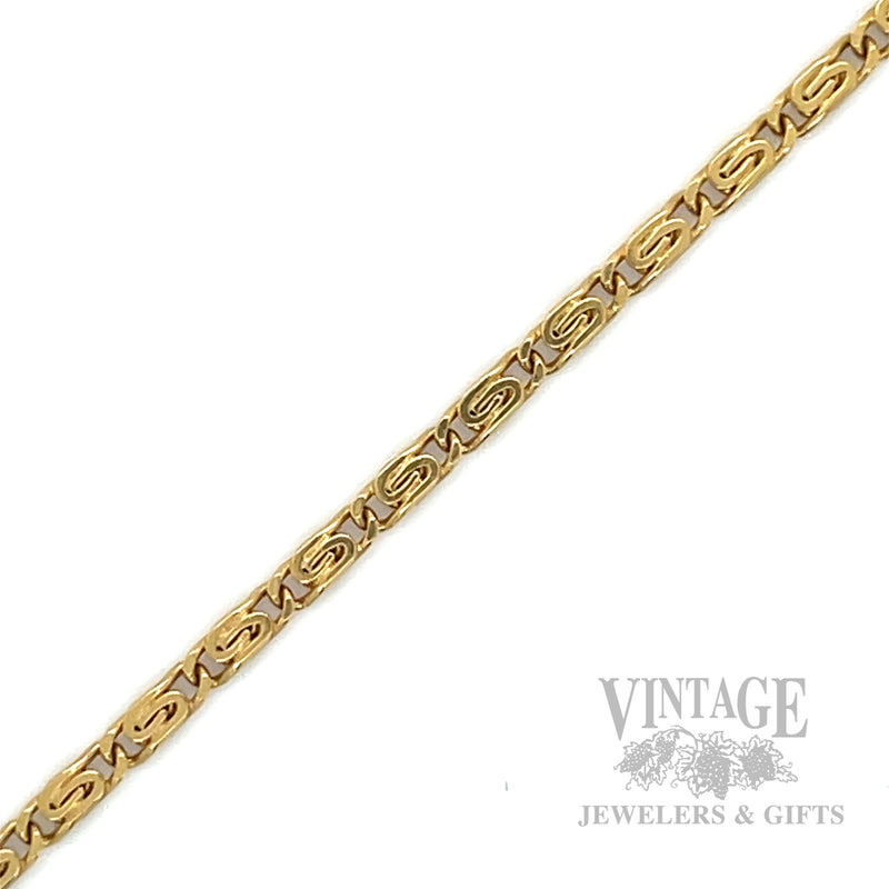 7.5" Swirling Anchor Link 18k Gold Bracelet Detailed View