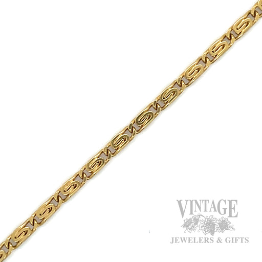 7.5" Swirling Anchor Link 18k Gold Bracelet Detailed View