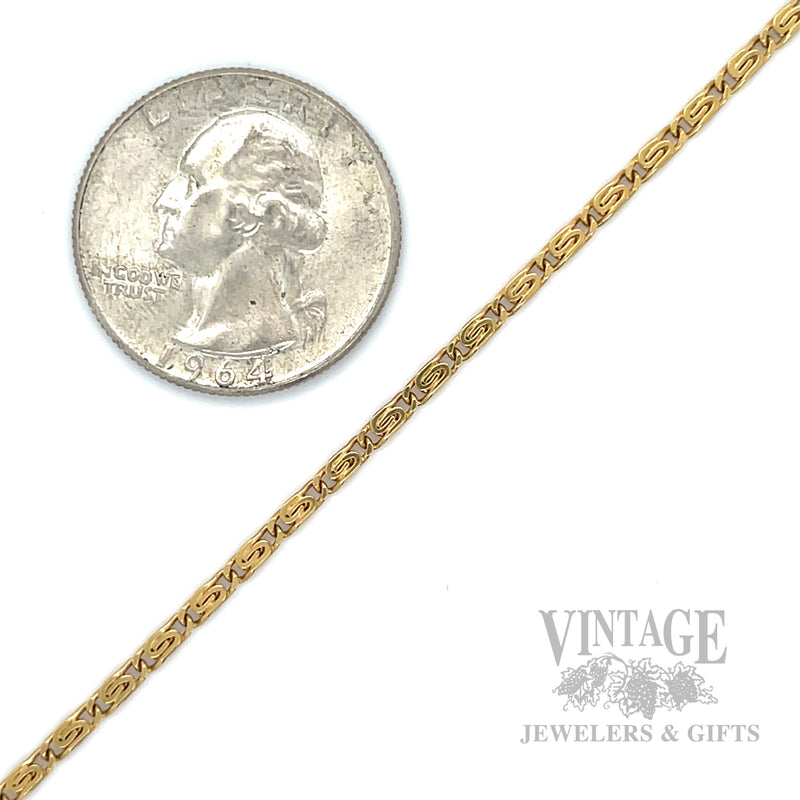 7.5" Snail Link 18k Gold Bracelet