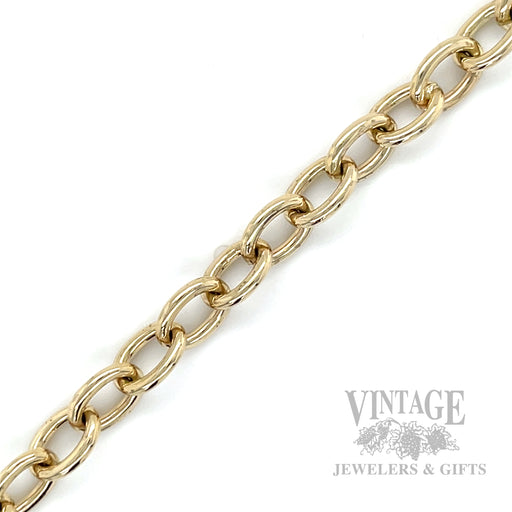 8" Solid Cable LInk 14k Gold Bracelet