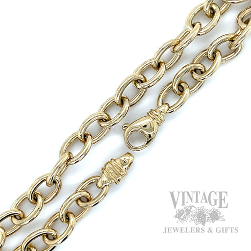 8" Solid Cable LInk 14k Gold Bracelet Clasp View