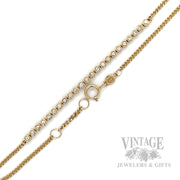 7" Curb Link Bezeled Diamond Accented 14k Gold Bracelet Clasp View