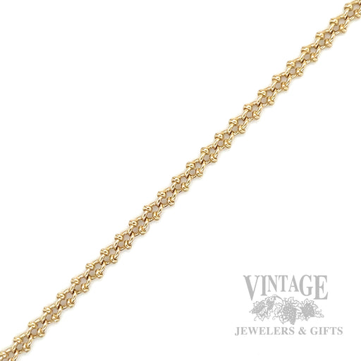 7.5" Fancy Curb Link 14k Gold Bracelet Front View