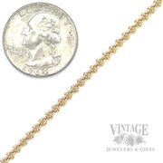 7.5" Fancy Curb Link 14k Gold Bracelet Scale View