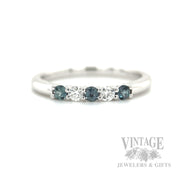 Alexandrite and Diamond Accented Platinum Ring Front View